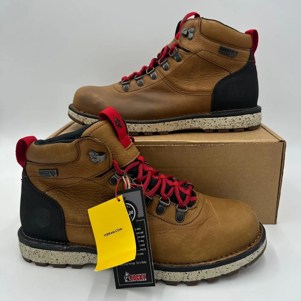Rocky Hiker Boots Mens 9.5 Brown Legacy 32 Waterproof Vibram RKS0538 NEW